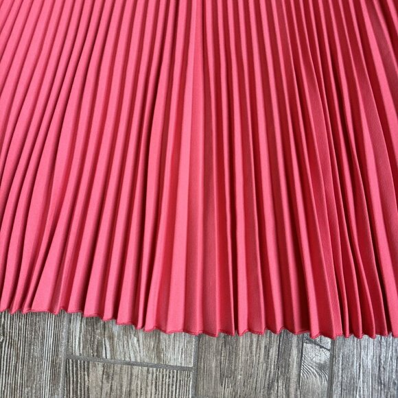 2/$18 Sale! Vtg Midi Skirt Size M Pink‎ Pleated Drop Waist Preppy Old Money - Picture 4 of 10